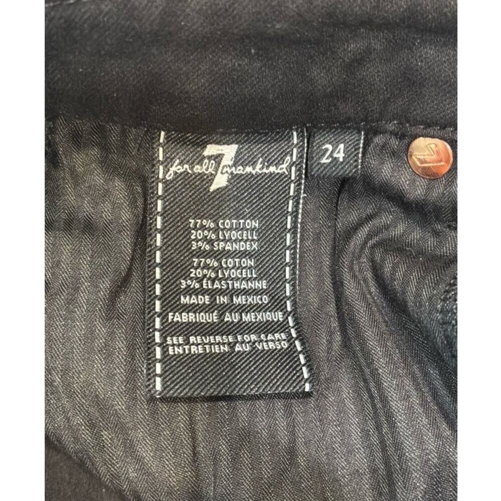 7 For All Mankind Women's Size 24 Kimmie Straight Jeans in Rinse Black - Picture 6 of 6